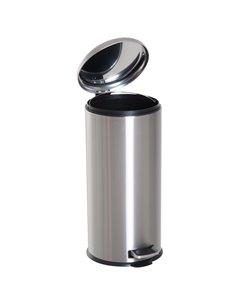 HOMCOM Foot Pedal Bin Stainless Steel Metal Waste Rubbish Lid Kitchen Garbage 30L 851-013