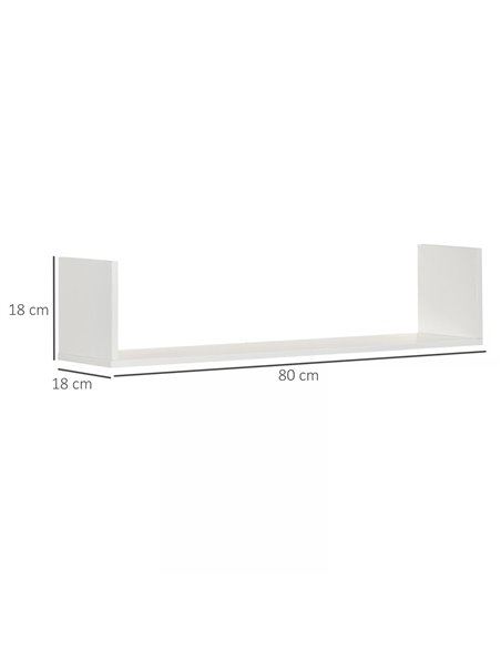 HOMCOM Set of 3 Wooden U-Shaped Floating Shelves Set Wall Mounted Hanging Bookshelf CD DVD Storage Display for Bedroom Living Ro - pic 69354 | FastDaddyshop