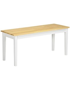 HOMCOM 102 cm Wood Dining Bench for 2 People, Natural Wood Effect 837-334V01ND