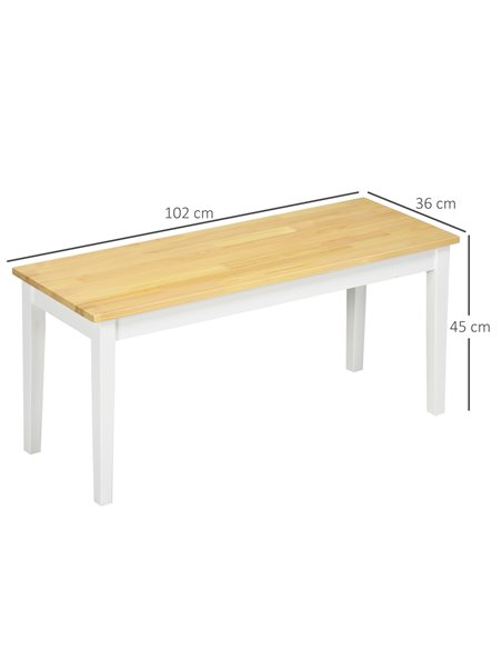 HOMCOM 102 cm Wood Dining Bench for 2 People, Wooden Bench for Kitchen, Dining Room, Entryway, NaturalВ WoodВ Effect 837-334V01N - pic 69390 | FastDaddyshop