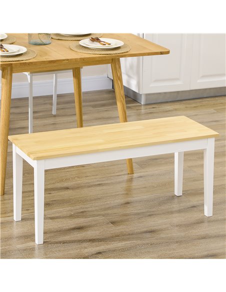 HOMCOM 102 cm Wood Dining Bench for 2 People, Wooden Bench for Kitchen, Dining Room, Entryway, NaturalВ WoodВ Effect 837-334V01N - pic 69391 | FastDaddyshop