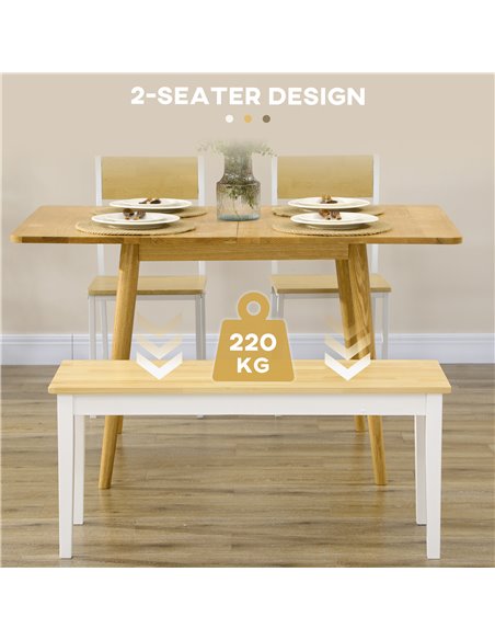 HOMCOM 102 cm Wood Dining Bench for 2 People, Wooden Bench for Kitchen, Dining Room, Entryway, NaturalВ WoodВ Effect 837-334V01N - pic 69392 | FastDaddyshop