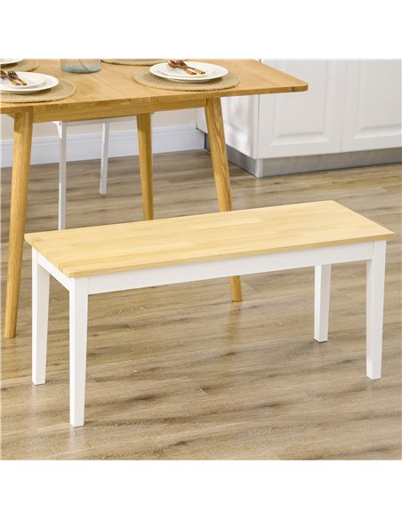 HOMCOM 102 cm Wood Dining Bench for 2 People, Wooden Bench for Kitchen, Dining Room, Entryway, NaturalВ WoodВ Effect 837-334V01N - pic 69395 | FastDaddyshop
