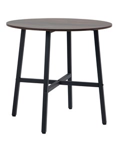 HOMCOM 85cm Dining Room Table, Industrial Style Kitchen Table Round  with Steel Legs, Rustic Brown 835-935V00RB