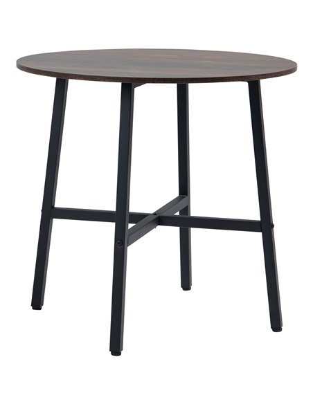 HOMCOM 85cm Dining Room Table, Industrial Style Kitchen Table Round  with Steel Legs, Rustic Brown 835-935V00RB - pic 69397 | FastDaddyshop