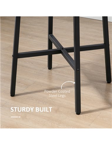HOMCOM 85cm Dining Room Table, Industrial Style Kitchen Table Round  with Steel Legs, Rustic Brown 835-935V00RB