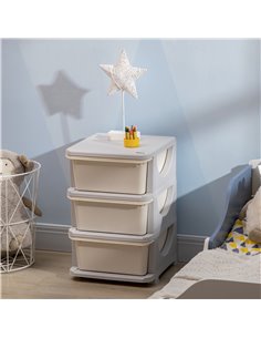 Zonekiz Kids Storage Units, Dresser with 3 Drawers White 2