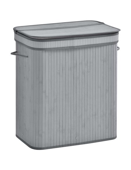 HOMCOM Laundry Basket, 100L Natural Wood, Single Compartment, Grey 850-125V01 - pic 69424 | FastDaddyshop