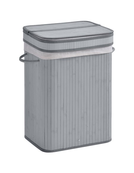 HOMCOM Laundry Basket 70L, Natural Wood, Flip Lid, Grey 850-125 - pic 69433 | FastDaddyshop