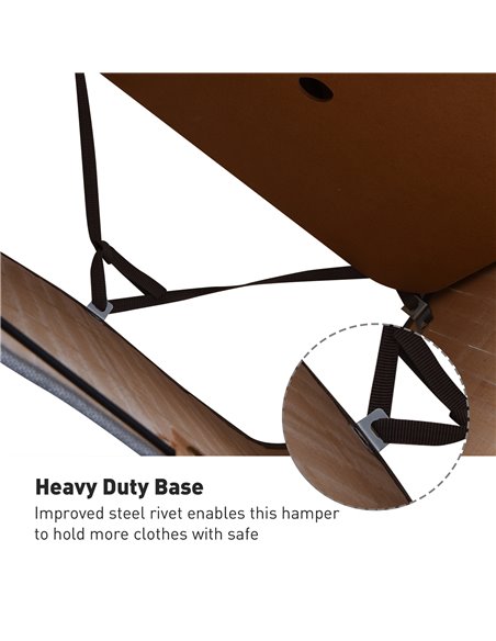 HOMCOM Laundry Basket 70L, Natural Wood, Flip Lid, Removable Linen, Foldable, Water-Resistant, Handles, Natural Colour 850-125 - pic 69438 | FastDaddyshop