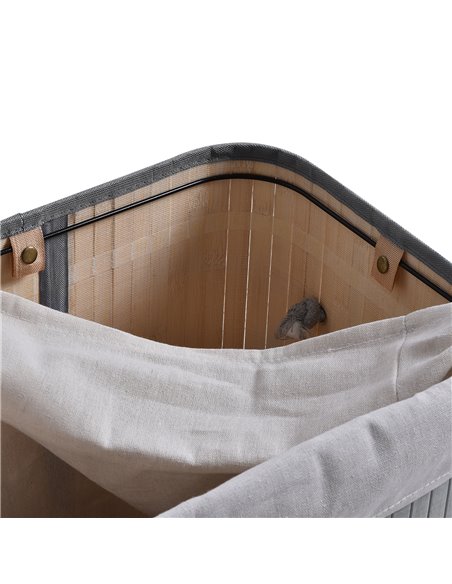 HOMCOM Laundry Basket 70L, Natural Wood, Flip Lid, Removable Linen, Foldable, Water-Resistant, Handles, Natural Colour 850-125 - pic 69439 | FastDaddyshop