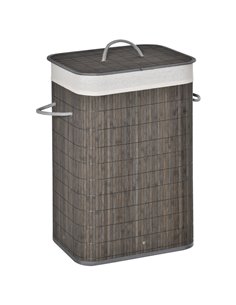 HOMCOM Collapsible Laundry Basket with Flip Lid, Grey 850-146