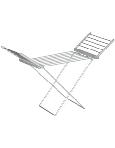 HOMCOM Electric Heated Clothes Dryer, Laundry Drying Horse Rack, Silver 850-198V70
