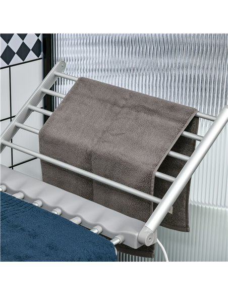 HOMCOM Electric Heated Clothes Dryer, Folding Energy-Efficient Indoor Airer with Extendable Wings, Laundry Drying Horse Rack, Si - pic 69468 | FastDaddyshop