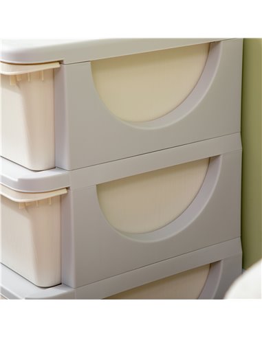 ZONEKIZ Kids Storage Units with Drawers 3 Tier Chest Vertical Dresser Tower Toy Organiser for  Nursery Playroom Kindergarten Whi