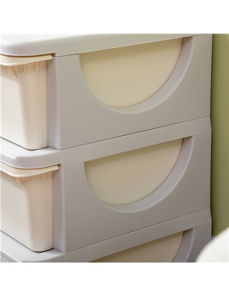 ZONEKIZ Kids Storage Units with Drawers 3 Tier Chest Vertical Dresser Tower Toy Organiser for  Nursery Playroom Kindergarten Whi - pic 6948 | FastDaddyshop