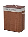 HOMCOM Laundry Basket 100L with Lid, Dual Section, Brown 850-144BN