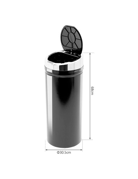 HOMCOM 42L Stainless Steel Sensor Trash Can W/ Bucket-Black 03-0045 - pic 69525 | FastDaddyshop