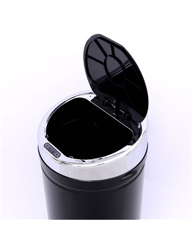 HOMCOM 42L Stainless Steel Sensor Trash Can W/ Bucket-Black 03-0045
