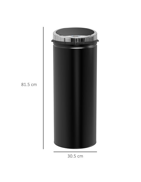 HOMCOM 50L Stainless Steel Sensor Trash Can W/ Bucket-Black 03-0046 - pic 69534 | FastDaddyshop