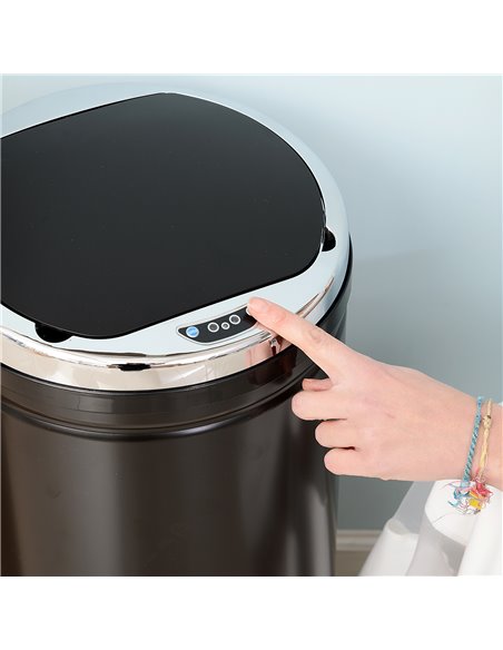 HOMCOM 50L Stainless Steel Sensor Trash Can W/ Bucket-Black 03-0046 - pic 69538 | FastDaddyshop