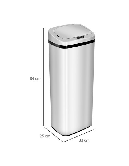 HOMCOM 50L Infrared Touchless Automatic Motion Sensor Dustbin Stainless Steel Trash Can Home Office 851-004 - pic 69543 | FastDaddyshop