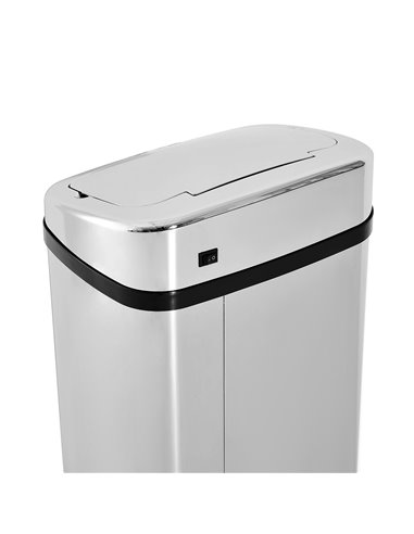 HOMCOM 50L Infrared Touchless Automatic Motion Sensor Dustbin Stainless Steel Trash Can Home Office 851-004