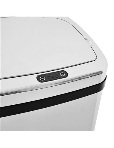 HOMCOM 50L Infrared Touchless Automatic Motion Sensor Dustbin Stainless Steel Trash Can Home Office 851-004