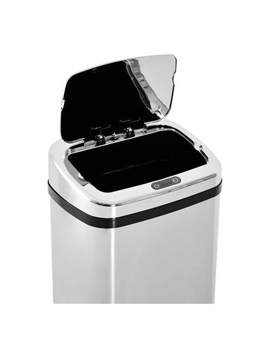 HOMCOM 50L Infrared Touchless Automatic Motion Sensor Dustbin Stainless Steel Trash Can Home Office 851-004