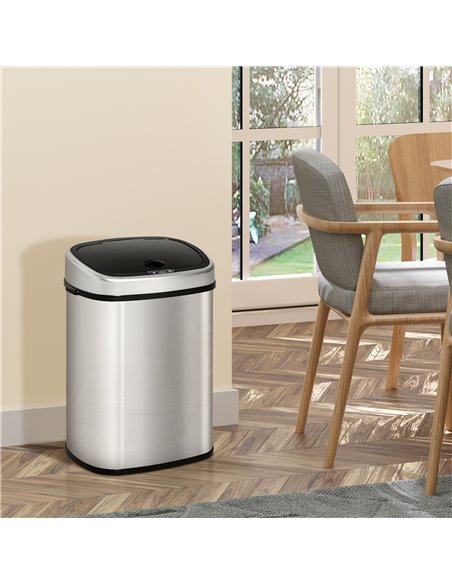 HOMCOM Stainless Steel Sensor Dustbin Automatic Touchless Rubbish Garbage Waste Bin 48L 851-011V01 - pic 69560 | FastDaddyshop