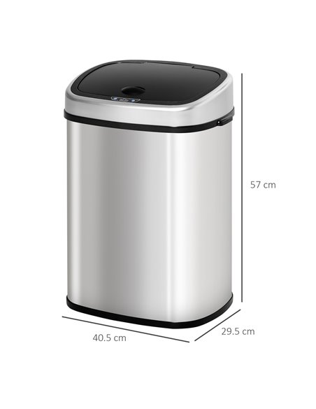 HOMCOM Stainless Steel Sensor Dustbin Automatic Touchless Rubbish Garbage Waste Bin 48L 851-011V01 - pic 69561 | FastDaddyshop