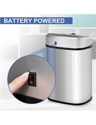 HOMCOM Stainless Steel Sensor Dustbin Automatic Touchless Rubbish Garbage Waste Bin 48L 851-011V01