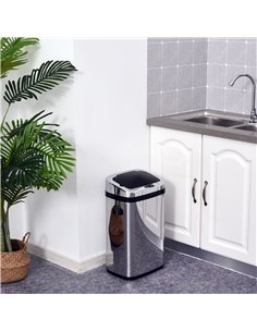 HOMCOM 30L Stainless Steel Motion Sensor Lid Bin, Silver Tone 03-0024 2