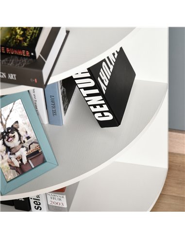 HOMCOM Wood Corner Shelf 4 Tier Unit Freestanding Bookshelf Plants Stand Display Shelf Modern Decoration White 836-090WT
