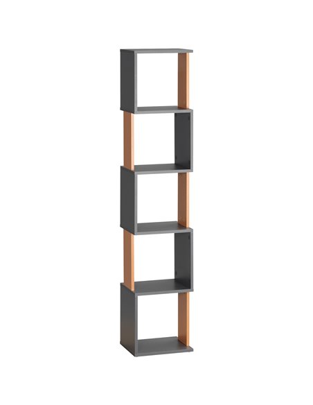 HOMCOM 5-Tier Bookshelf Modern Freestanding Storage Shelving for Living Room, Study, Dark Grey 836-538CG - pic 69595 | FastDaddyshop