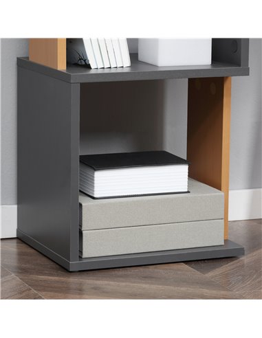 HOMCOM 5-Tier Bookshelf Modern Freestanding Storage Shelving for Living Room, Study, Dark Grey 836-538CG