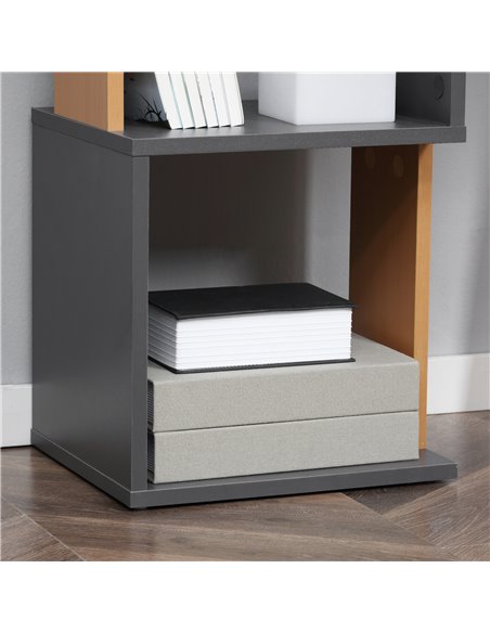 HOMCOM 5-Tier Bookshelf Modern Freestanding Storage Shelving for Living Room, Study, Dark Grey 836-538CG - pic 69601 | FastDaddyshop