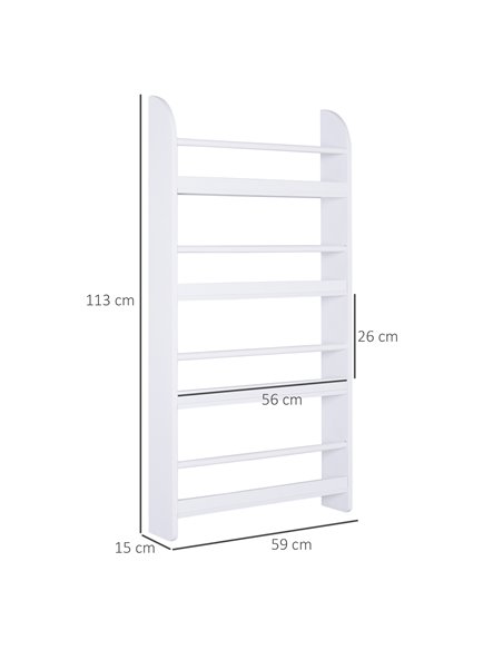 HOMCOM Wood Wall/Standing Magazine Holders Book Rack Shelf 4 Tiers Space Saving Design Water Resist Home Office Decoration 836-1 - pic 69615 | FastDaddyshop