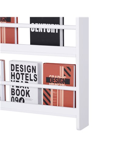 HOMCOM Wood Wall/Standing Magazine Holders Book Rack Shelf 4 Tiers Space Saving Design Water Resist Home Office Decoration 836-1