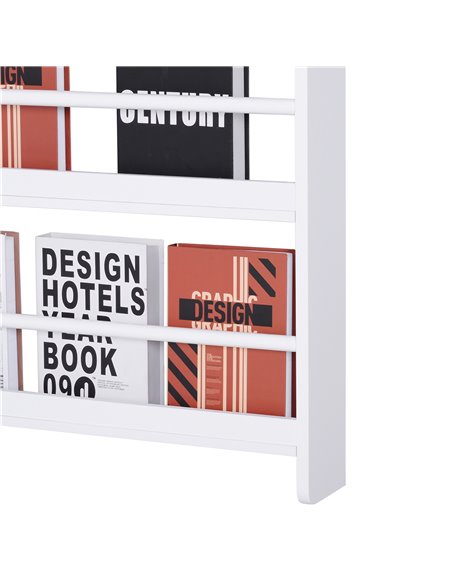 HOMCOM Wood Wall/Standing Magazine Holders Book Rack Shelf 4 Tiers Space Saving Design Water Resist Home Office Decoration 836-1 - pic 69619 | FastDaddyshop