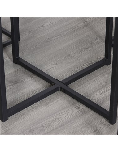 HOMCOM 5 PCS Industrial Table & Stool Set w/ Metal Frame Home Dining Stylish Square Compact Seating Chair Beautiful Cool Black B