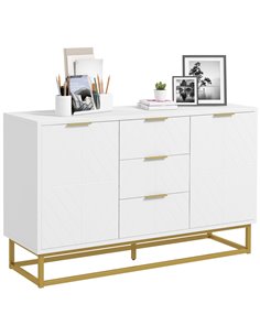 HOMCOM Modern Storage Cabinet Freestanding Cupboard with 3 Drawers for Dining Room, Living Room 837-151