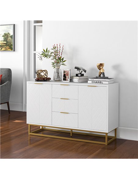 HOMCOM Modern Storage Cabinet Freestanding Cupboard with 3 Drawers for Dining Room, Living Room 837-151 - pic 69641 | FastDaddyshop