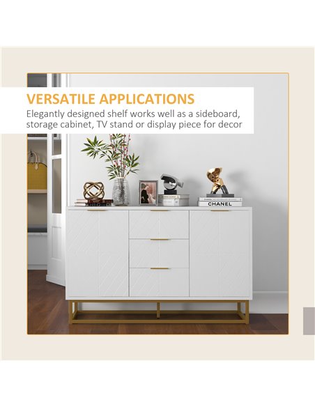 HOMCOM Modern Storage Cabinet Freestanding Cupboard with 3 Drawers for Dining Room, Living Room 837-151 - pic 69643 | FastDaddyshop