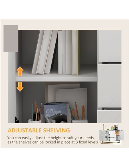 HOMCOM Modern Storage Cabinet Freestanding Cupboard with 3 Drawers for Dining Room, Living Room 837-151 - pic 69646 | FastDaddyshop