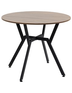 HOMCOM Dining Room Table with Black Legs Anti-slip Foot Pads for Living Room Dining Room 90 x 76 cm Brown 835-860V00BN