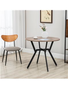 HOMCOM Dining Room Table with Black Legs Anti-slip Foot Pads for Living Room Dining Room 90 x 76 cm Brown 835-860V00BN 2