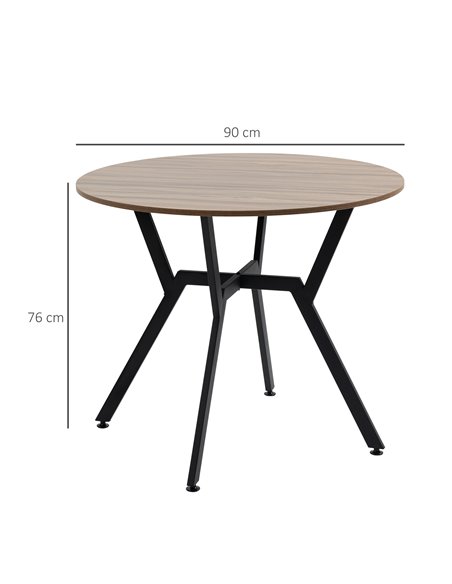 HOMCOM Dining Room Table with Black Legs Anti-slip Foot Pads for Living Room Dining Room 90 x 76 cm Brown 835-860V00BN - pic 69777 | FastDaddyshop