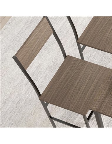 HOMCOM Four-Piece Dining Set, With Table, Chairs and Bench 83A-109V00GY