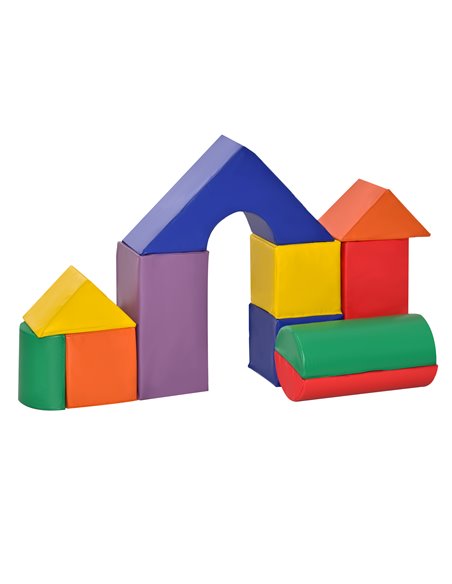 HOMCOM 11 Piece Soft Play Blocks Kids Climb and Crawl Gym Toy Foam Building and Stacking Blocks Non-Toxic Learning Play Set Acti - pic 69899 | FastDaddyshop